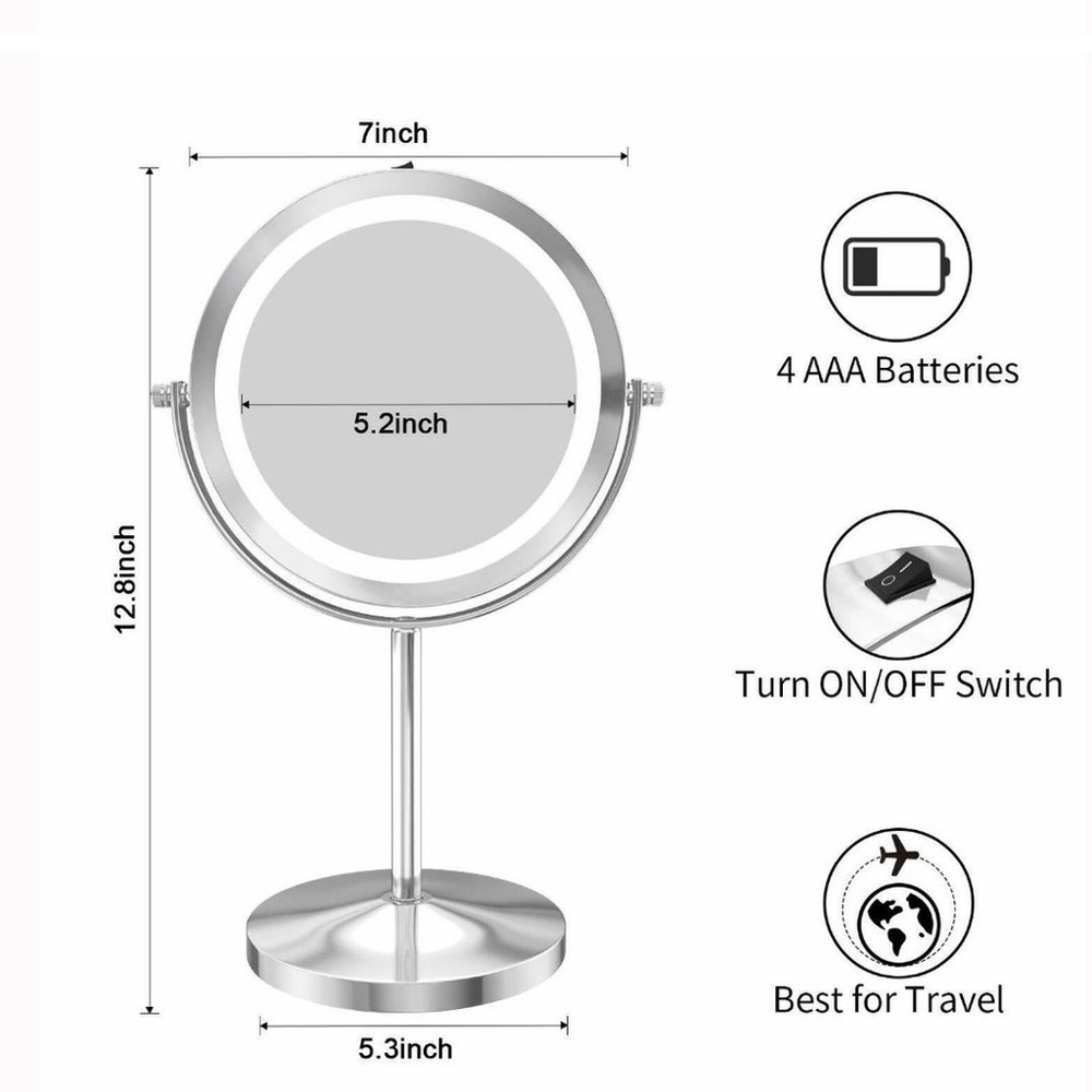 Benbilry 1/7X Magnification Touch Makeup Mirror